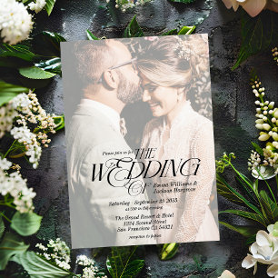 Invitación Moderna caligrafía elegante Boda de fotografía bla
