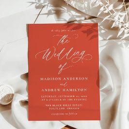 Invitación Moderna caligrafía elegante Boda Verona Sunset