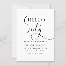 Invitación Moderna caligrafía elegante Hola 60 cumpleaños