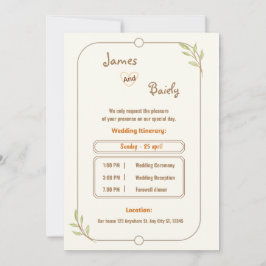 Invitación Moderna caligrafía elegante simple Boda