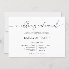 Invitación Moderna caligrafía guión ensayo cena