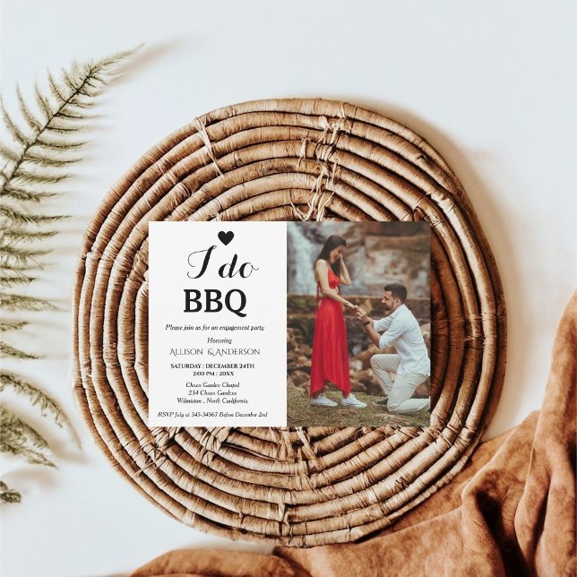 Invitación Moderna caligrafía i do bbq fiesta de compromiso (Subido por el creador)