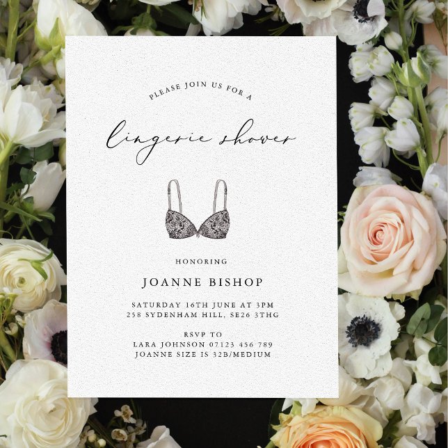 Invitación Moderna caligrafía Lingerie Bridal Shower (Subido por el creador)