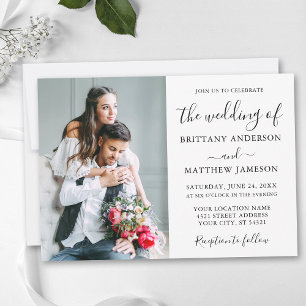 Invitación Moderna caligrafía Minimalista Boda de fotografía