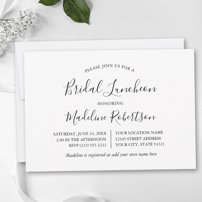 Invitación Moderna caligrafía Minimalista Noche de novias (Customize to change text size, style or color.)
