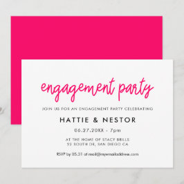 Invitación Moderna caligrafía Pink Engagement party