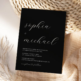 Invitación Moderna caligrafía romántica Boda negro