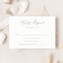 Moderna caligrafía Script Elegante Dusty Blue RSVP