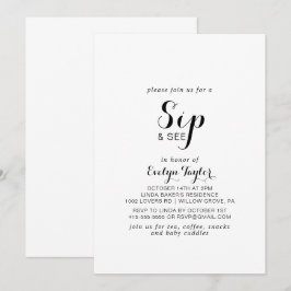 Invitación Moderna caligrafía Sip formal y ver