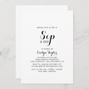 Invitación Moderna caligrafía Sip formal y ver