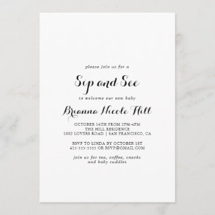 Invitación Moderna caligrafía Sip y Ver