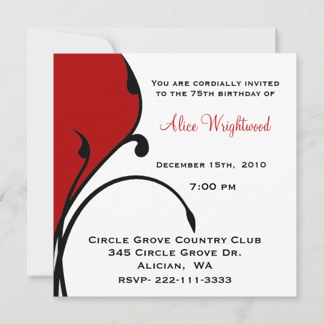 Invitación moderna caprichosa del cumpleaños (Anverso)