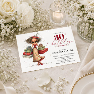 Invitación moderna caprichosa mujer 30 cumpleaños