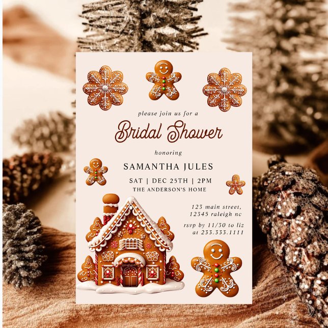 Invitación Moderna casa de Navidades Gingerbread Shower (Subido por el creador)