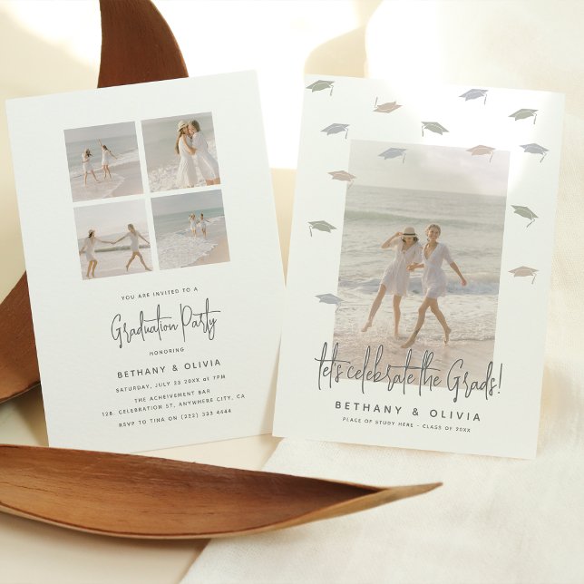Invitación Moderna celebración conjunta de graduación (Subido por el creador)