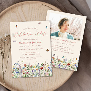 Invitación Moderna celebración conmemorativa de la vida en el