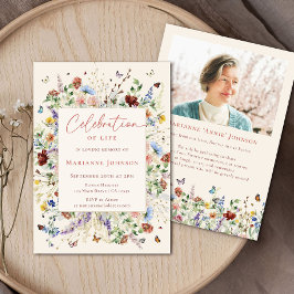 Invitación Moderna celebración conmemorativa de la vida en el