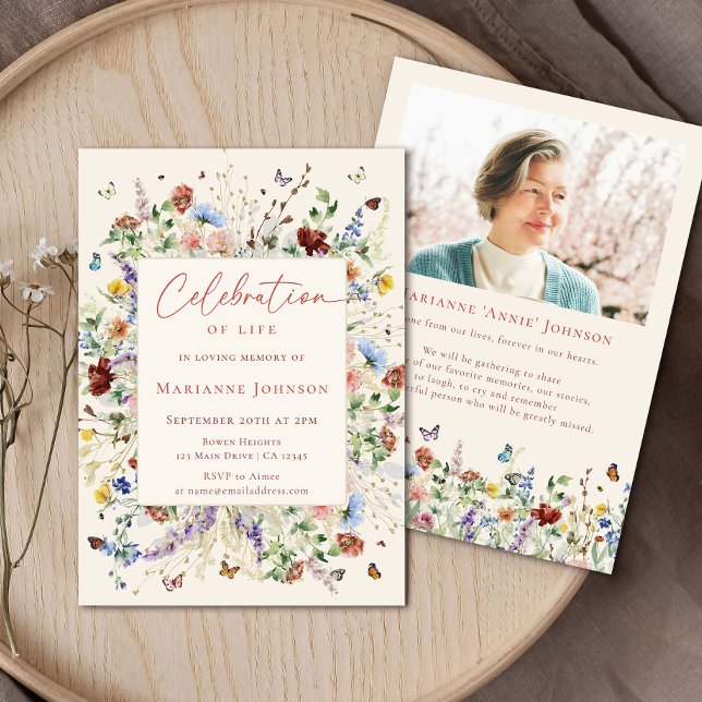 Invitación Moderna celebración conmemorativa de la vida en el (Subido por el creador)