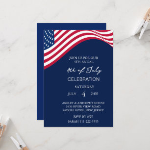 Invitación Moderna celebración de Estados Unidos 4 de julio F