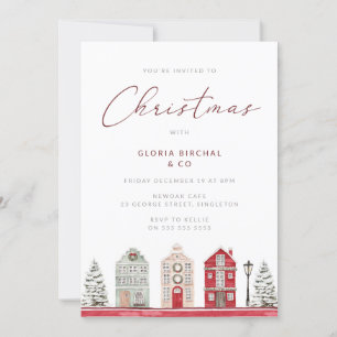 Invitación Moderna celebración de Fiestas de Navidades clásic