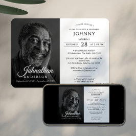 Invitación Moderna celebración del funeral de la vida