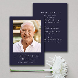 Invitación Moderna celebración fotográfica del funeral conmem