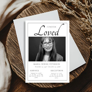 Invitación Moderna celebración fotográfica del servicio de fu