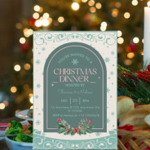 Moderna cena clásica de Navidades de invierno
