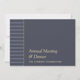 Invitación Moderna cena de negocios Minimalista azul y oro