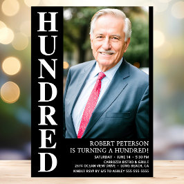 Invitación Moderna CIENTO Foto 100 cumpleaños
