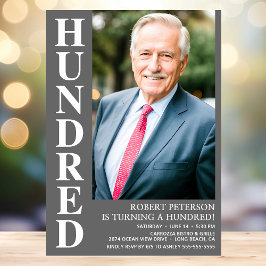 Invitación Moderna CIENTO Foto 100 cumpleaños