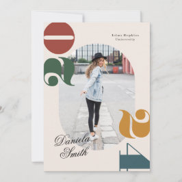 Invitación Moderna clase Retro y Negrita de Graduación 2024