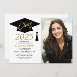 Invitación Moderna Clase Simple de la Fiesta de Graduación de