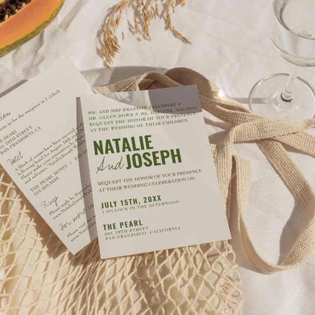 Invitación Moderna Clásica Brillante Colorida Todo En Un Boda (Subido por el creador)