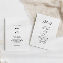 Invitación Moderna Clásica Simple Detalles Todo En Un Boda