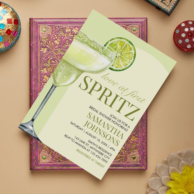 Invitación Moderna Cocktail Margarita Bridal Shower (Love at First Spritz Bridal Shower Invitation)