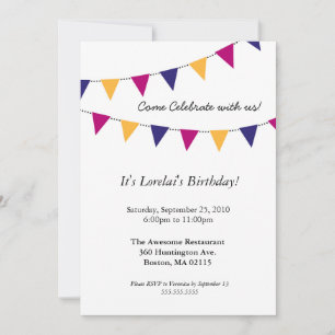 Invitación moderna con bandera decorativa