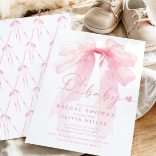 Invitación Moderna Coquette Bow Baby Shower