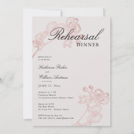 Invitación Moderna corona orquídea clásica 2 cena de ensayo