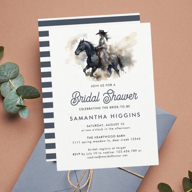 Invitación Moderna Cowgirl Horse Equestrian Bridal Shower (Subido por el creador)