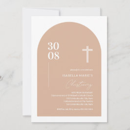 Invitación Moderna cristianización del arco Minimalista rosa