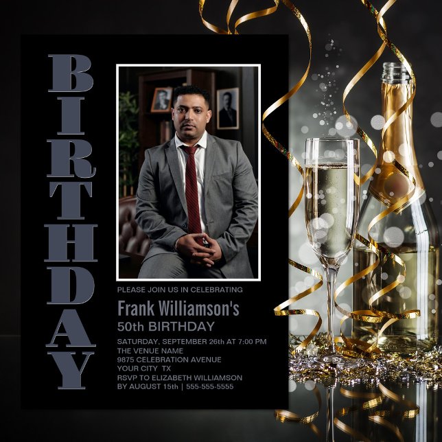 Invitación Moderna Cualquier Edad Feria de cumpleaños de foto (Subido por el creador)