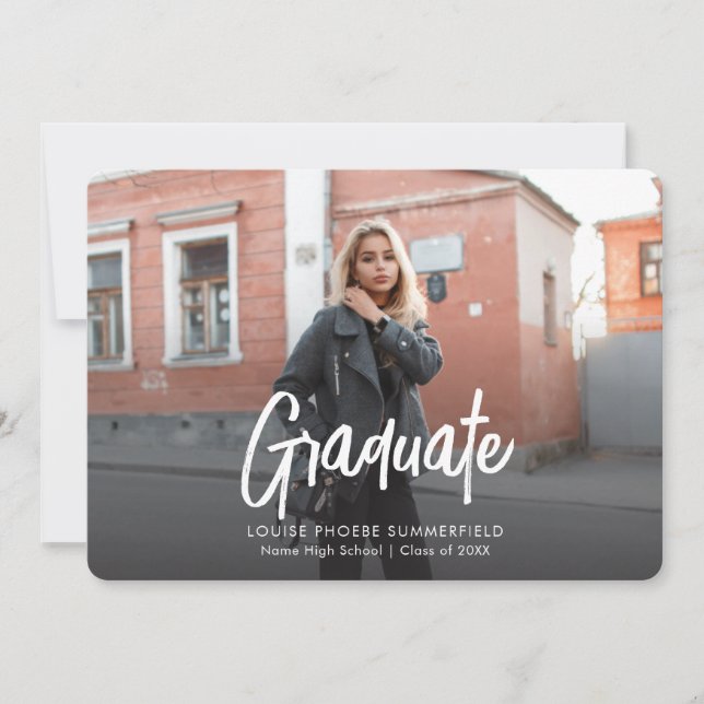 Invitación moderna de 2 fotos graduación 2025 (Anverso)