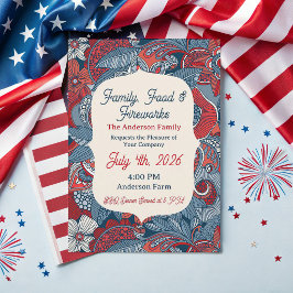 Invitación moderna de Americana Paisley para el cu