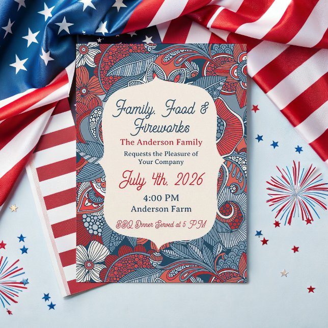 Invitación moderna de Americana Paisley para el cu (Subido por el creador)