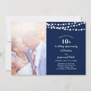 Invitación moderna de aniversario de bodas de 10 a