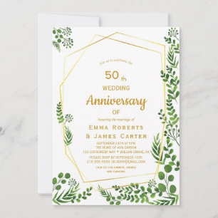 Invitación moderna de aniversario número 50 de oro