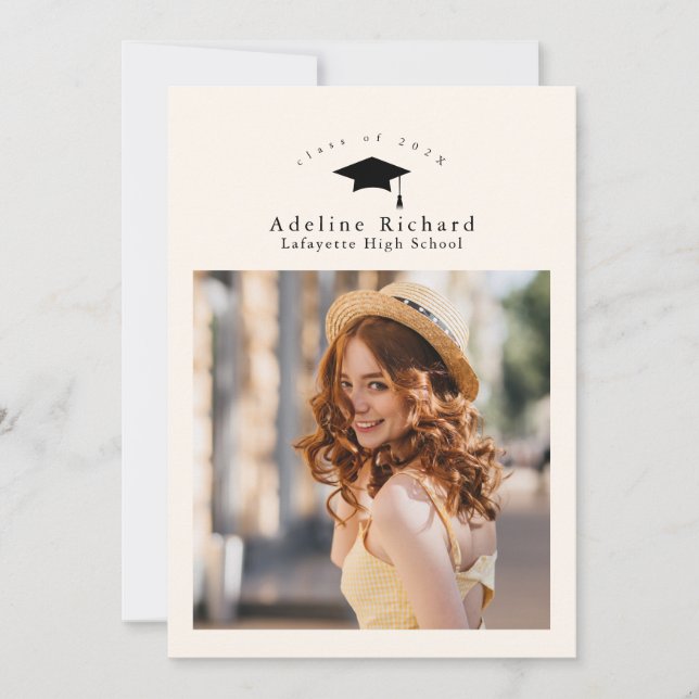 Invitación moderna de anuncio de graduación (Anverso)