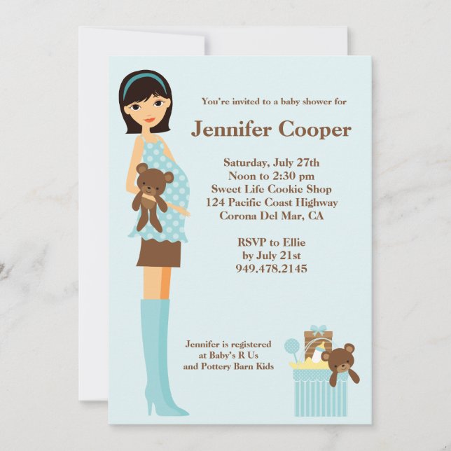 Invitación moderna de Baby Shower (Anverso)