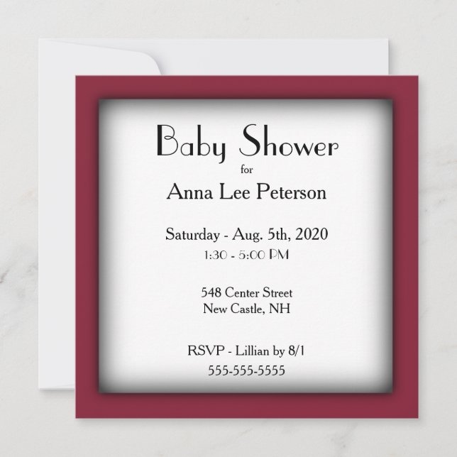 Invitación moderna de Baby Shower (Anverso)